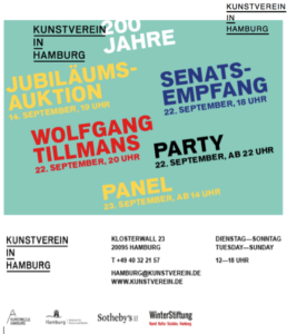 Wolfgang Tillmans, Kunstverein Hamburg 200-Jahrfeier. Einladung